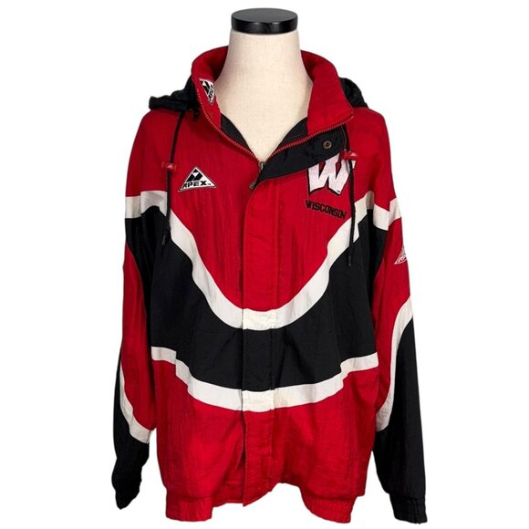 Vintage Apex One Large Mens Wisconsin Badgers 90s Windbreaker Jacket - Picture 3 of 13